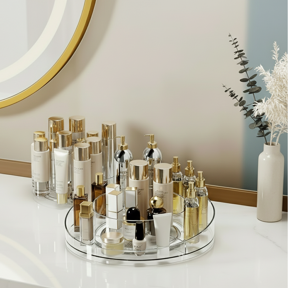 360° Rotating Makeup Organizer Tray