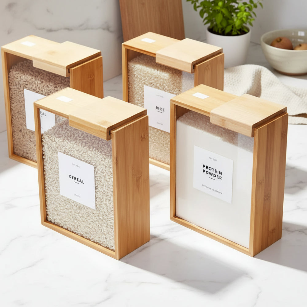 Grain storage box with lid for rice and pulses