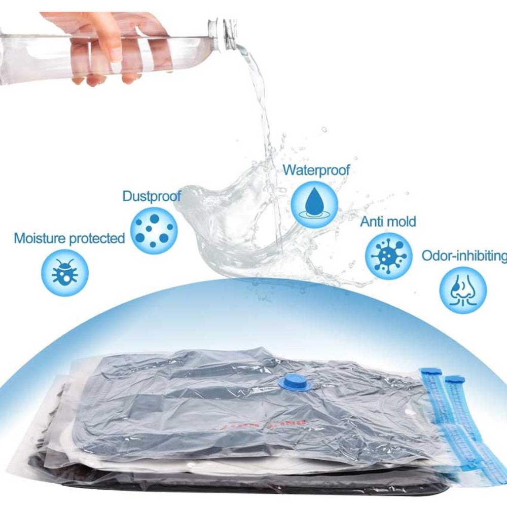 Hand pump used on vacuum storage bag to remove air