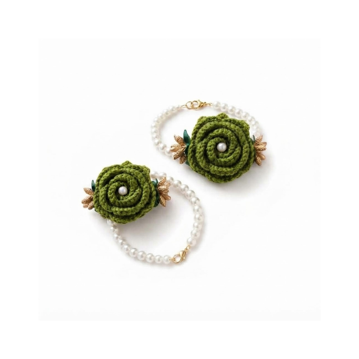 Handmade Crochet Gajry - Green