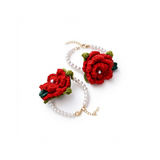 Red Rose Handmade Crochet Gajry