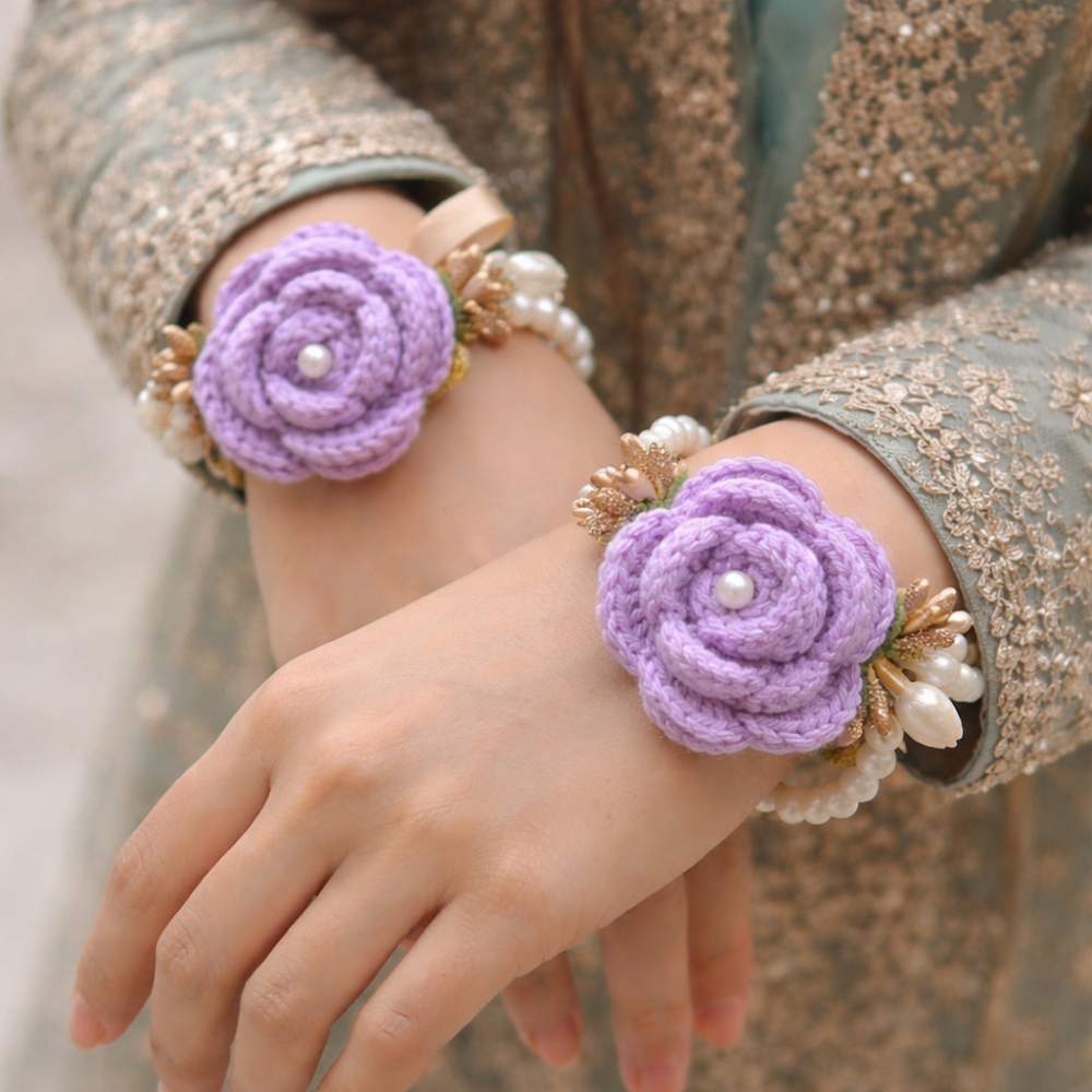 Beautiful handmade crochet gajra light purple for girls
