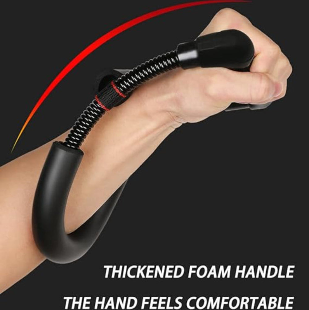 Heavy duty wrist exerciser with high resistance steel spring