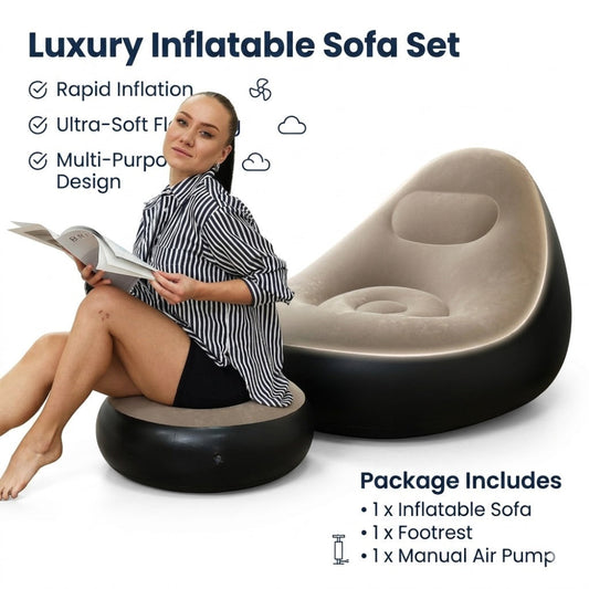 Luxury Inflatable Sofa with Footrest for Indoor & Outdoor