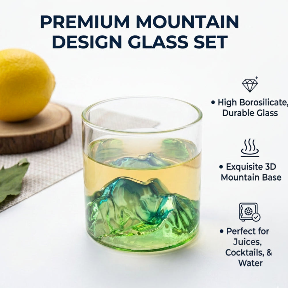 Premium Heat Resistant Mountain Design Glass 150/175ml