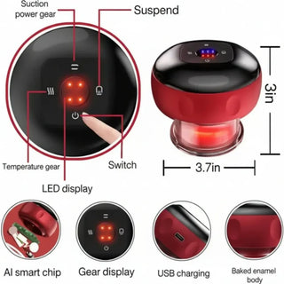 Rechargeable Vacuum Hijama Cup Therapy Machine Massager, easy use body massage machine in Pakistan