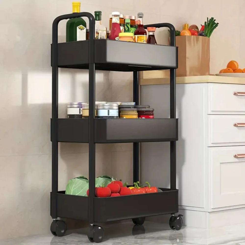 3-Tier Rolling Storage Cart, space saving storage trolley for daily home use in Pakistan