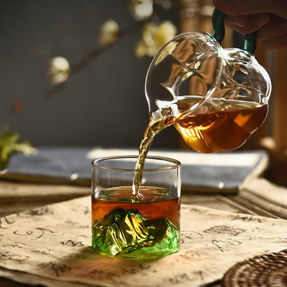 Japanese style mountain glass for home kitchen and cafe use