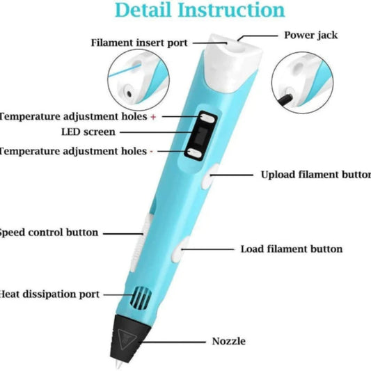 3D Printing Pen for Kids, simple art tool for children to draw 3D shapes in Pakistan