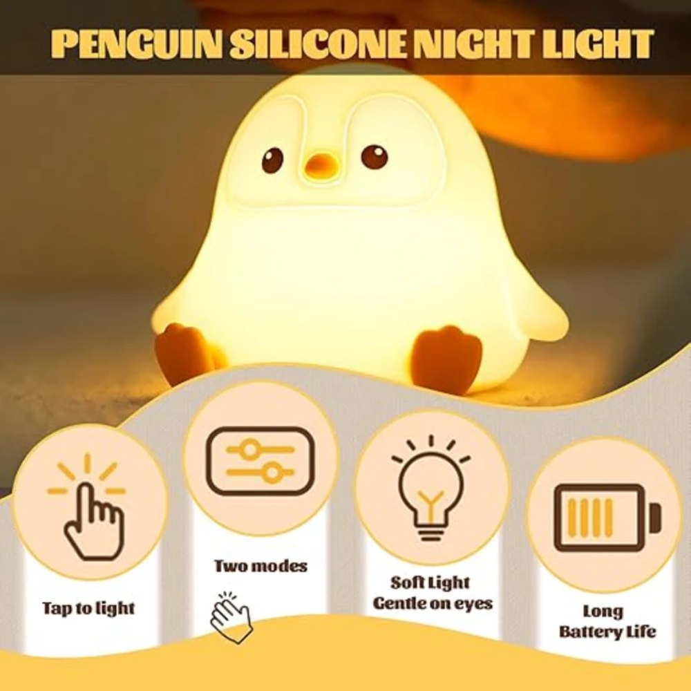 Baby Penguin Silicon Lamp, soft silicone lamp for relaxing night lighting in Pakistan