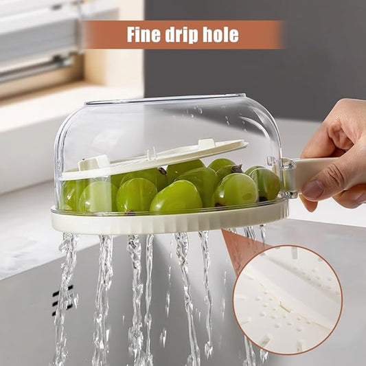 Kitchen drainer strainer bowl set with lid and basket