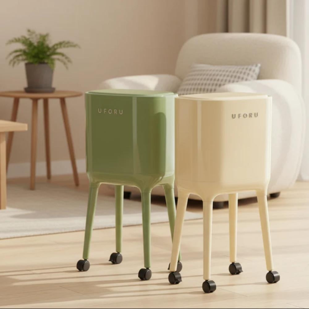 High Legged Trash Can with Lid & Wheels, useful waste bin with wheels for home in Pakistan