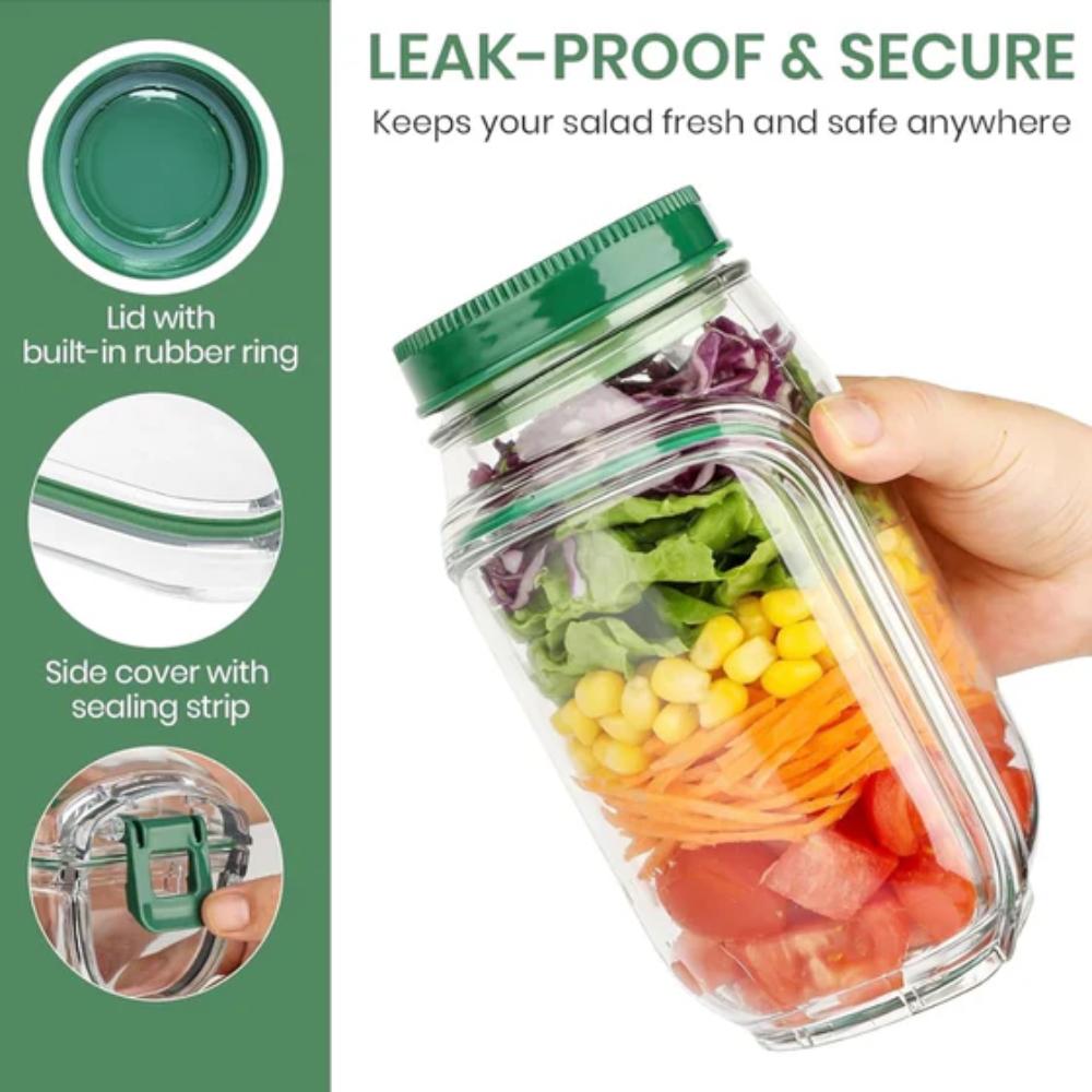 Leakproof Salad Jar with Dressing Cup, practical food and salad jar with separate dressing cup in Pakistan