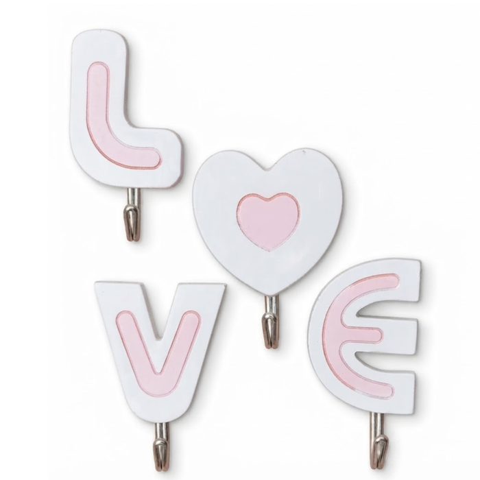 Love Shaped Sticky Wall Hooks
