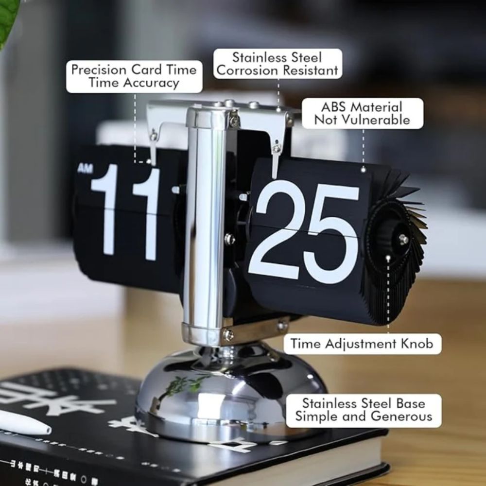 Mechanical Retro Auto Flip Clock, retro desk clock for home and office use in Pakistan