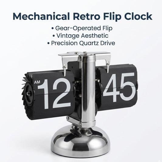 Mechanical Retro Flip Clock - Vintage Auto Flip Desk Clock
