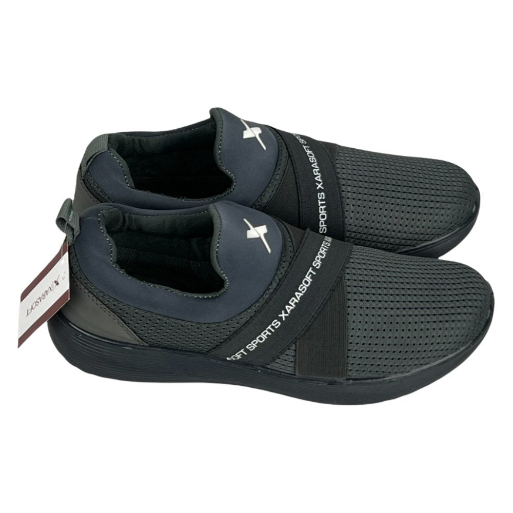 Grey casual walking shoes for men designed with breathable mesh upper, soft cushioning, and reliable grip sole.
