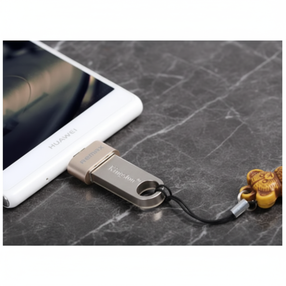 Micro USB OTG adapter used with USB flash drive on Android phone