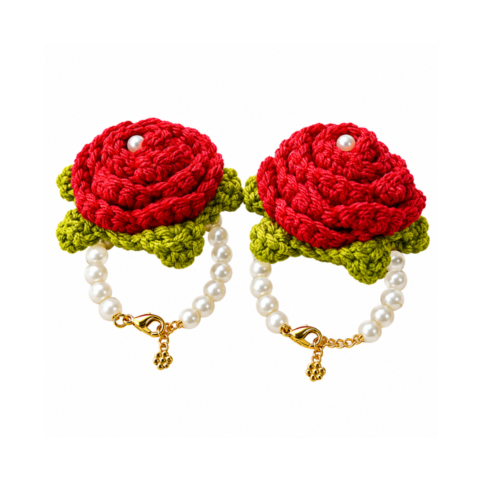 Mini Handmade Crochet Baby Gajry - Red