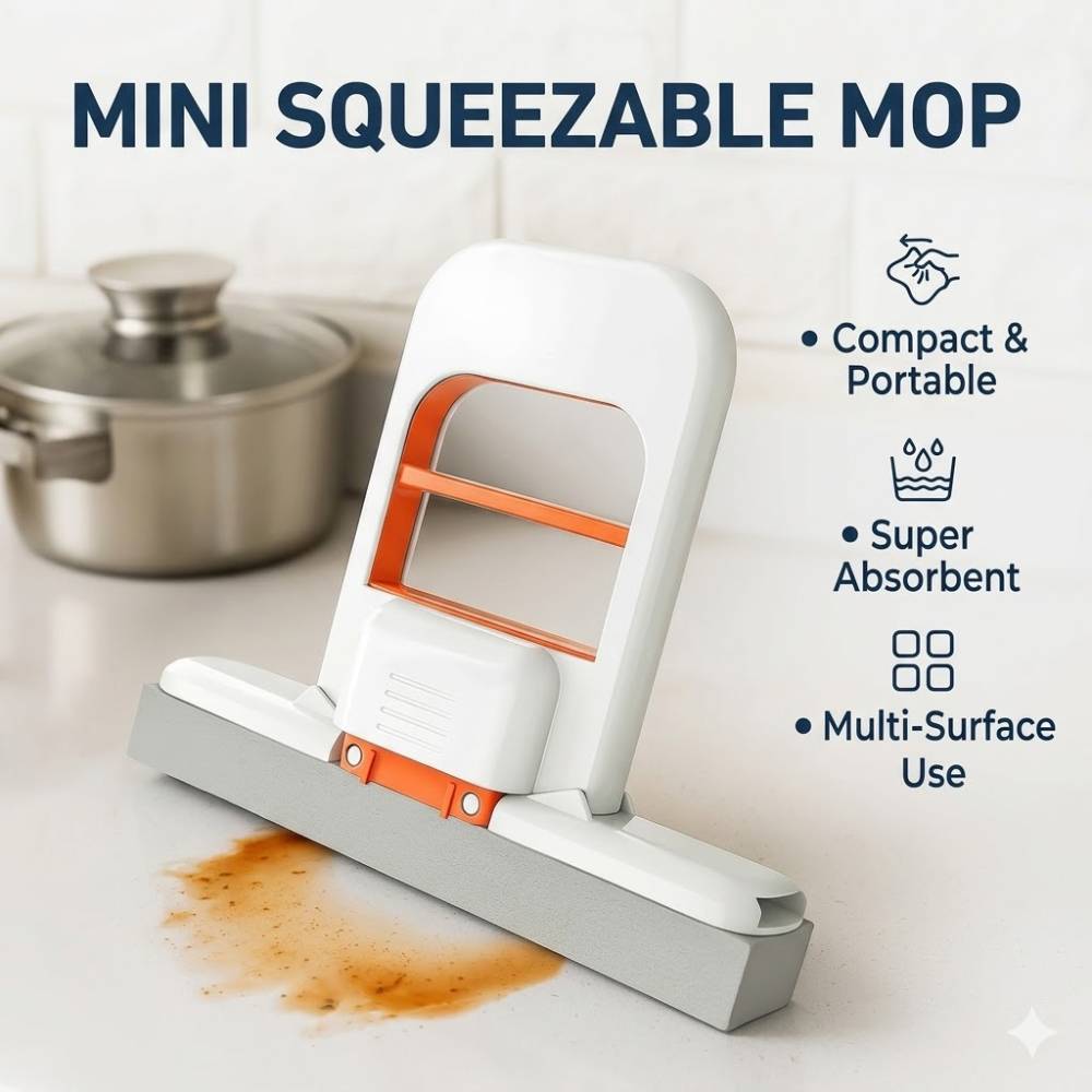 Mini Foldable Self Squeezing Mop, practical multipurpose home cleaning tool for everyday use in Pakistan