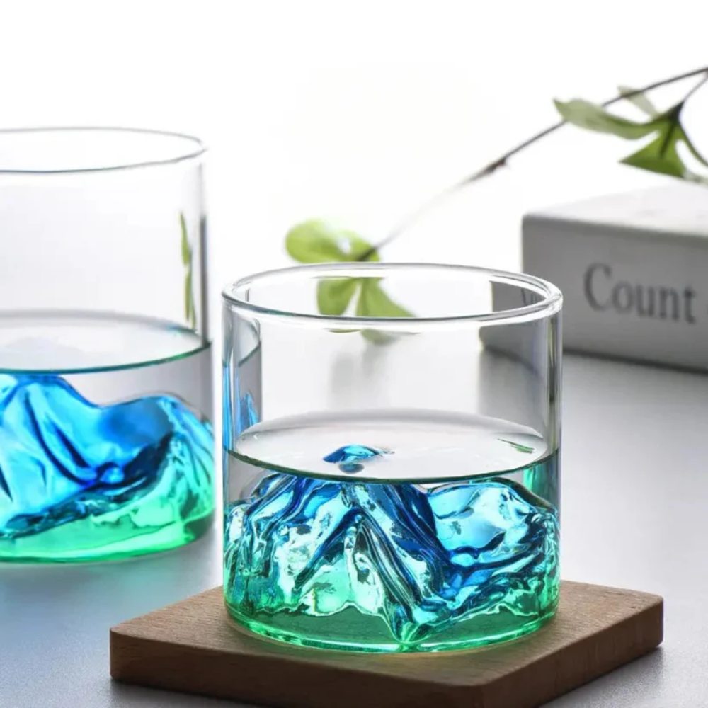 Heat Resistant Mountain Design Glass, durable glass cup with mountain design in Pakistan