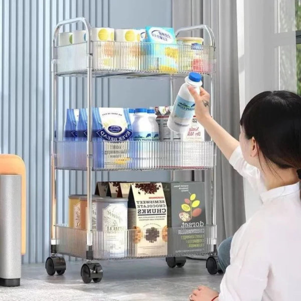 Multi purpose acrylic storage cart for home and office