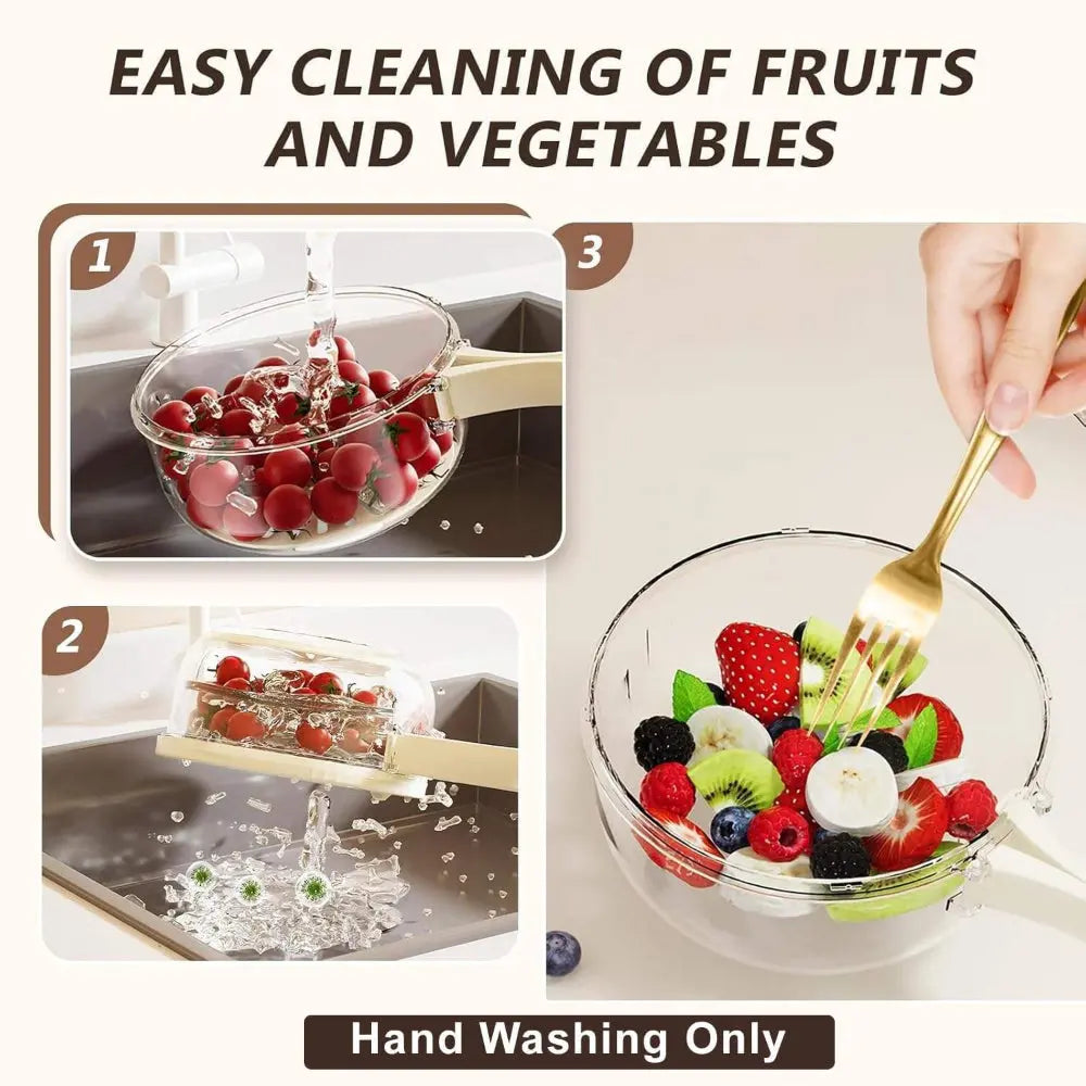 Multi purpose kitchen drainer bowl for fruits vegetables and rice