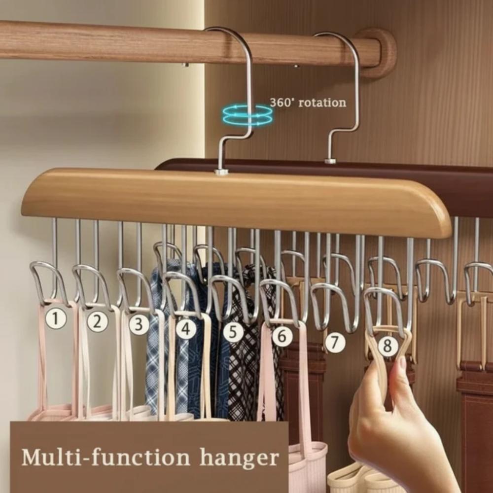 Wooden Multi Hook Hanger, compact wall storage solution for small spaces in Pakistan