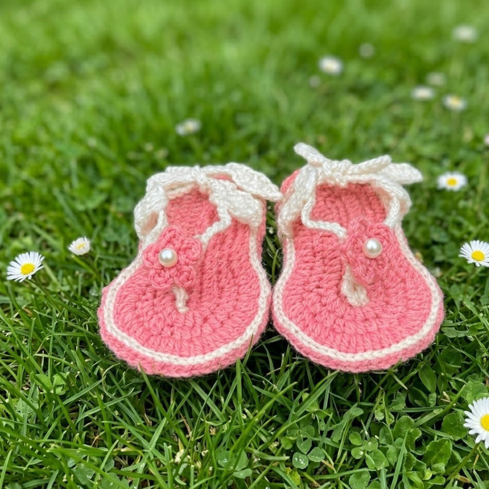 Newborn crochet baby sandals soft and comfortable