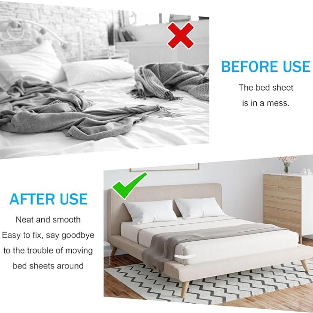 4-Pcs Bed Sheet Holder & Corner Clips, practical bed sheet corner holders for wrinkle free bedding in Pakistan