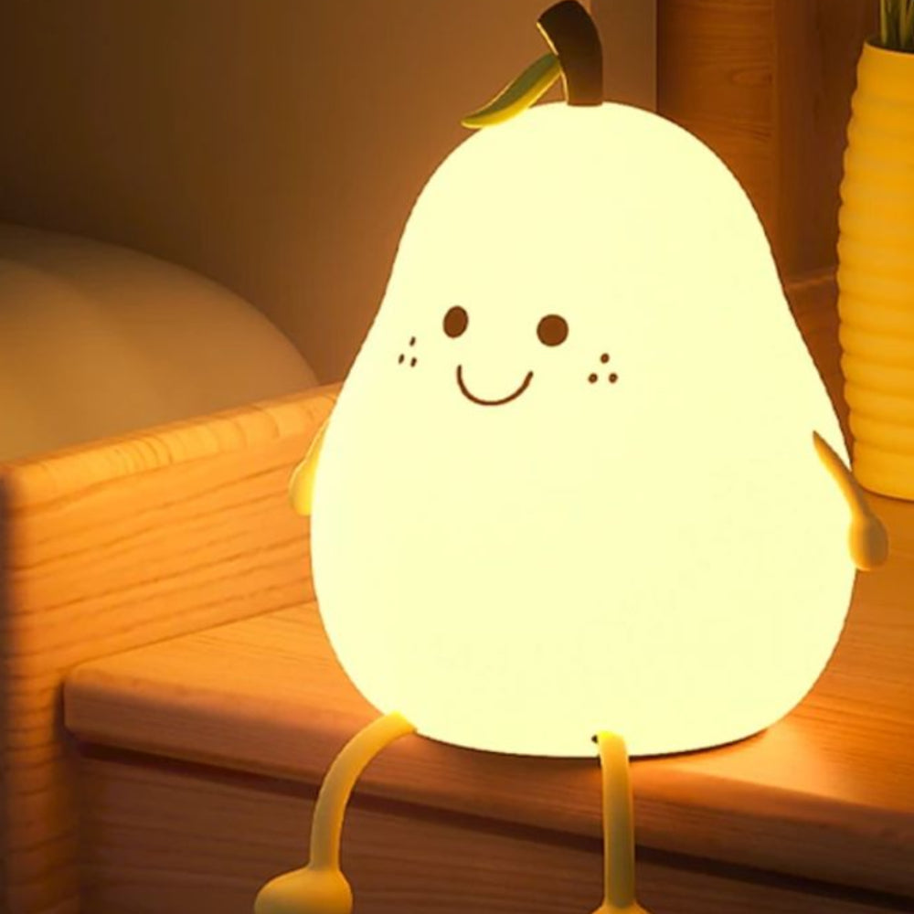 Pear bedside LED night light for peaceful sleep