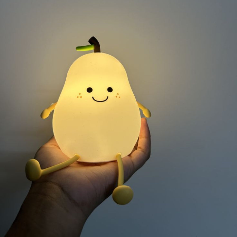 Pear LED night lamp with soft warm glow