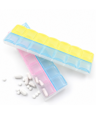 14-Slot Weekly Pill Organizer