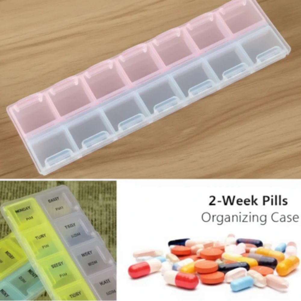 14-Slot Weekly Pill Box, easy carry medicine storage case for daily use in Pakistan