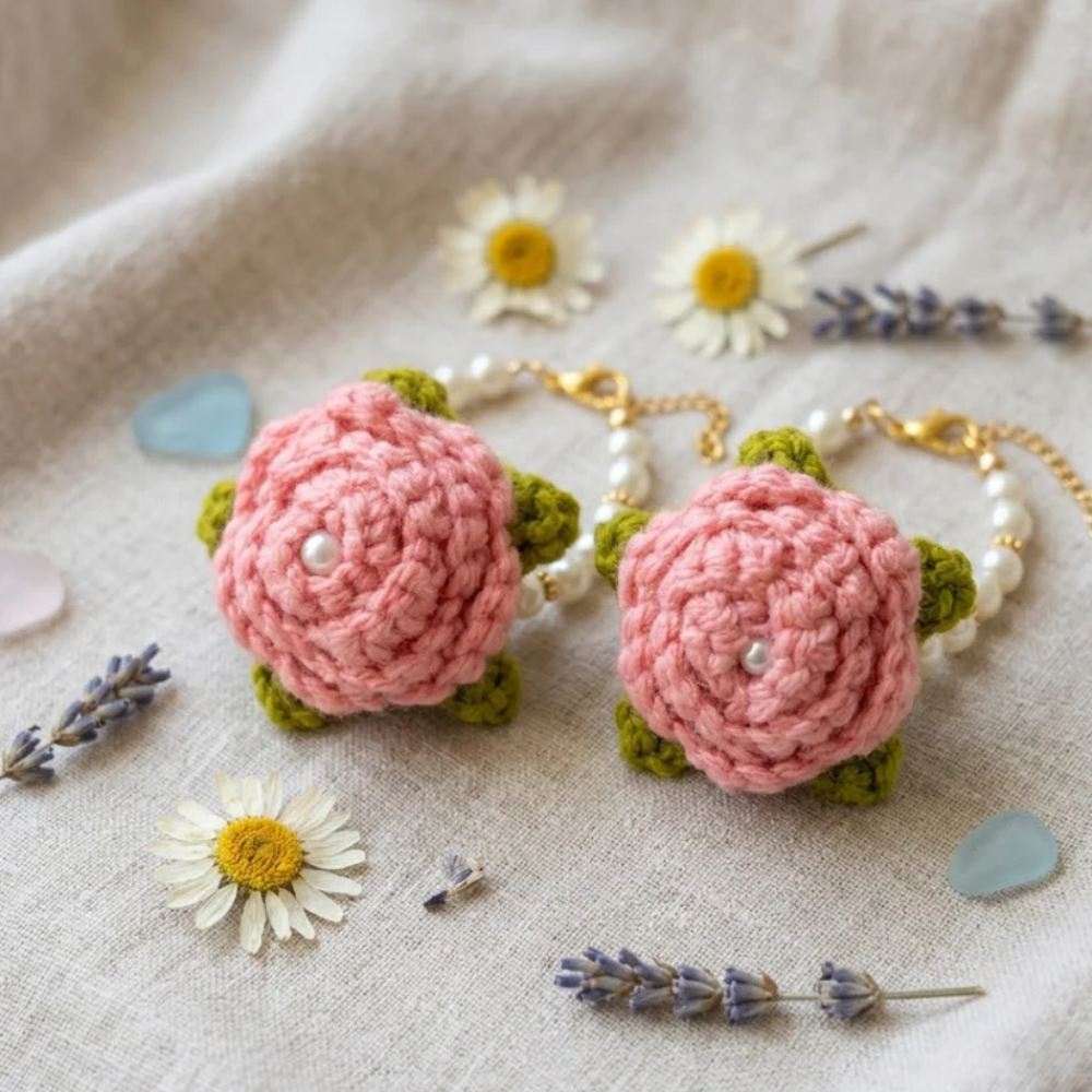 Crochet pink baby gajry, cute handmade baby accessory for special occasions in Pakistan