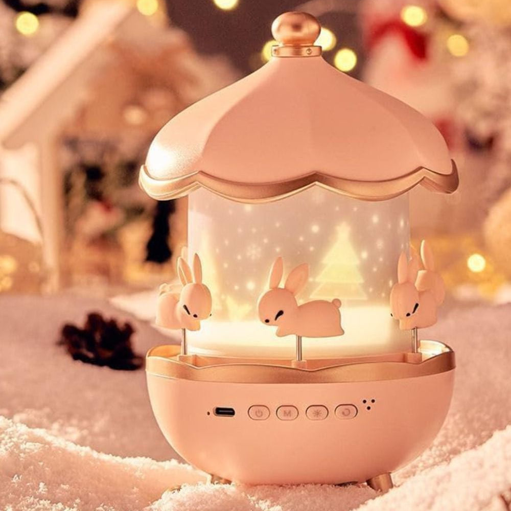 Rabbit night light projector with colorful projection