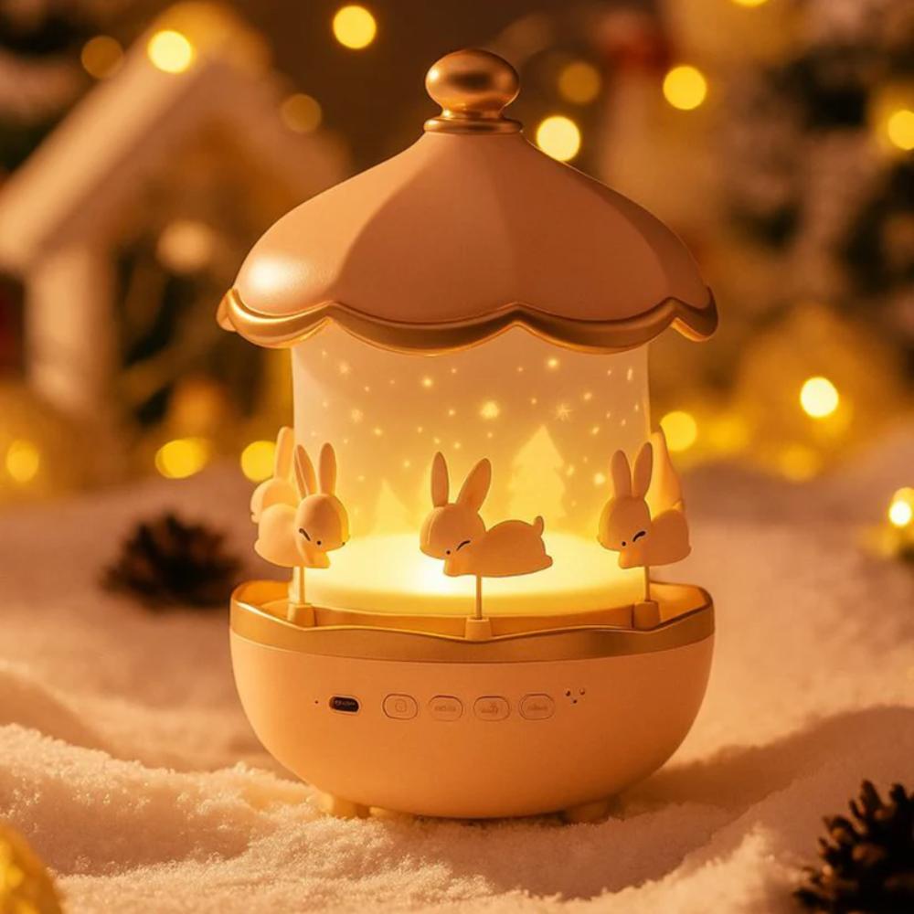 Rabbit Carousel Night Light Projector Lamp for Kids, gentle light lamp for kids comfort in Pakistan