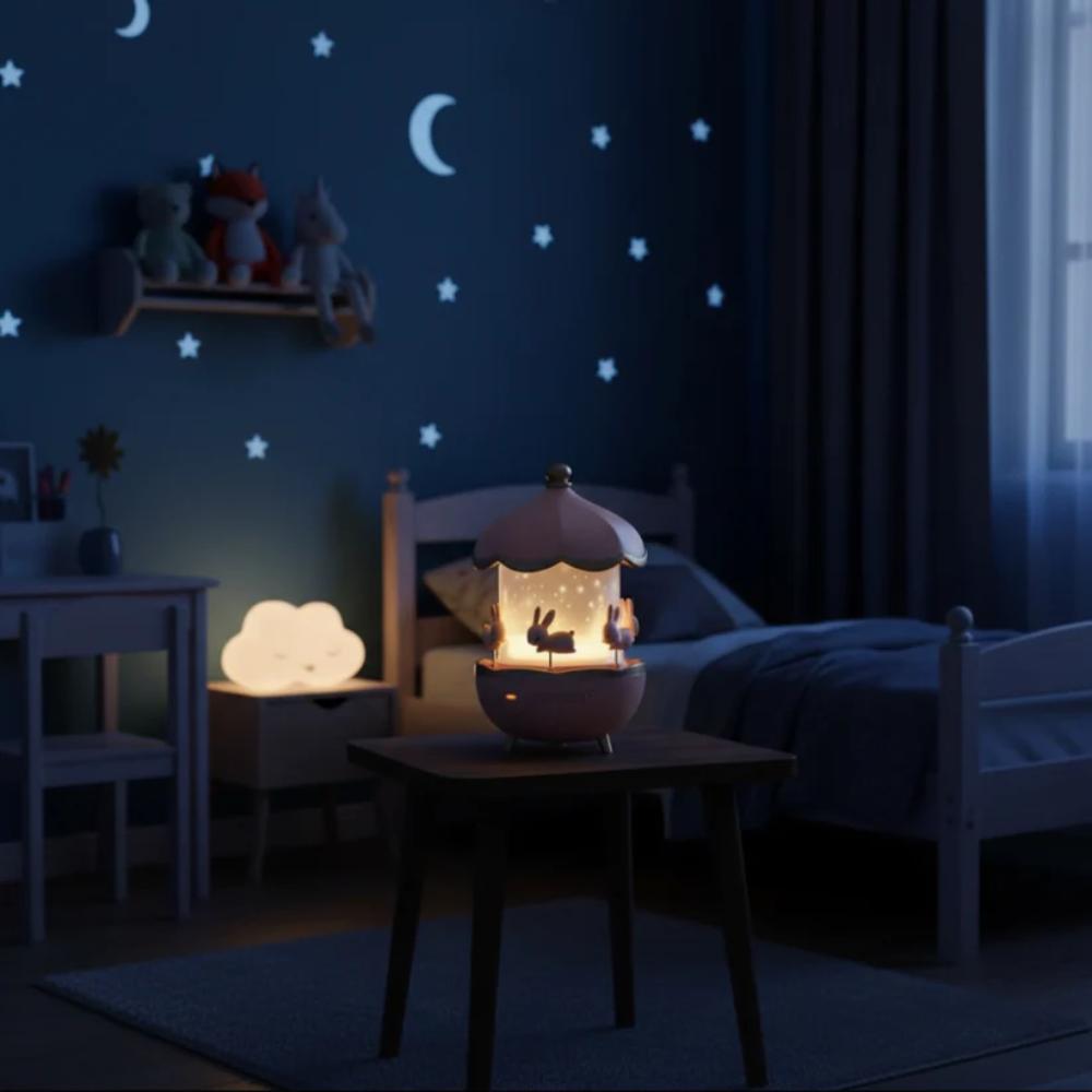 Rabbit Carousel Night Light Projector Lamp for Kids, simple night lamp with projector for children in Pakistan