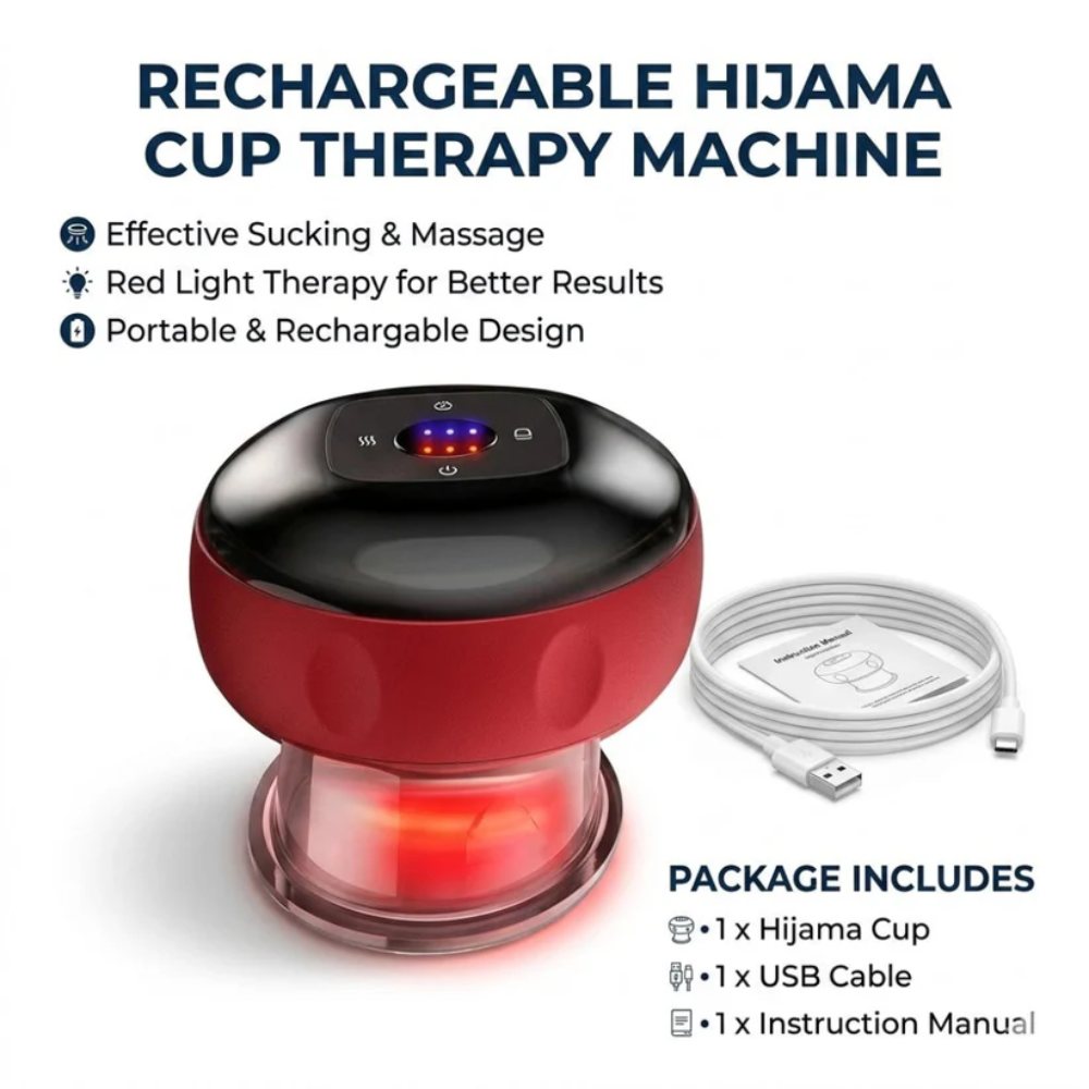 Rechargeable Vacuum Hijama Cup Therapy Machine Massager, body suction therapy device in Pakistan