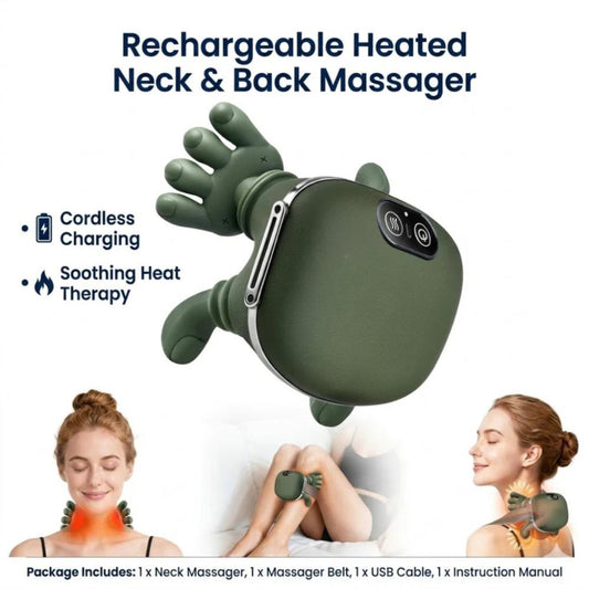 Rechargeable Neck & Back Massager with Heat Finger Nodes, massage device for pain relief in Pakistan