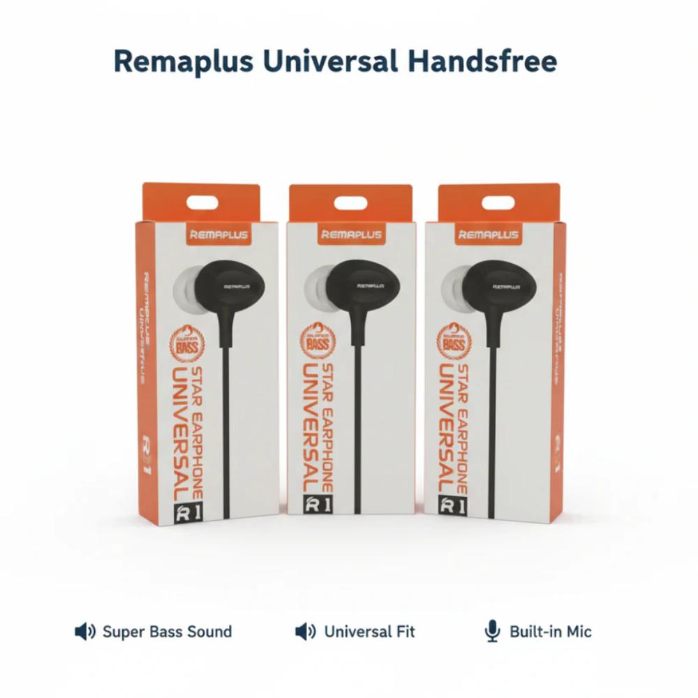 Remaplus Universal Handsfree, wired earphones for calling and music use in Pakistan