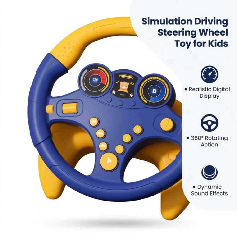 Steering Wheel Toy for Kids, fun driving toy with buttons and sound for children in Pakistan