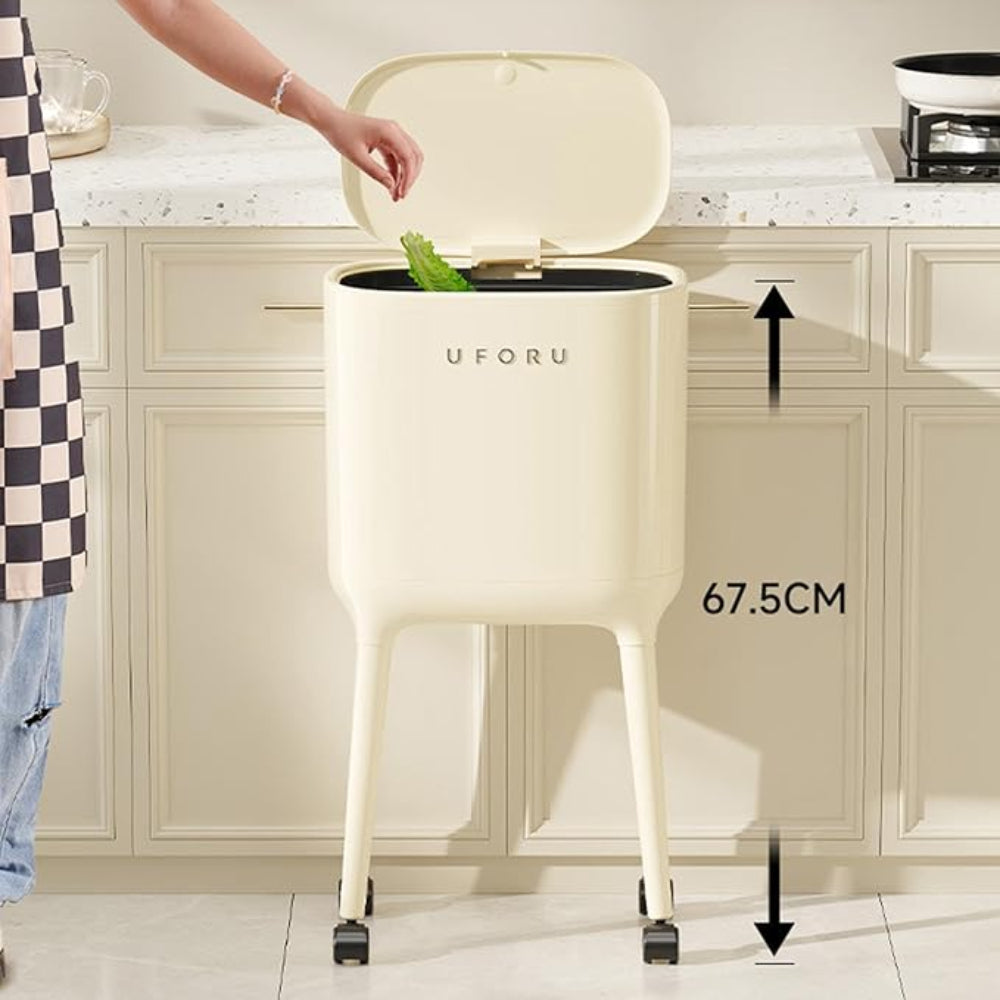Trash can with easy open lid for daily waste disposal