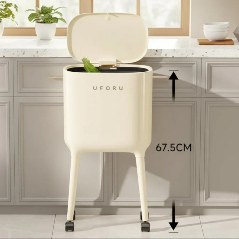 High Legged Trash Can with Lid & Wheels, mobile trash bin for daily use in Pakistan homes