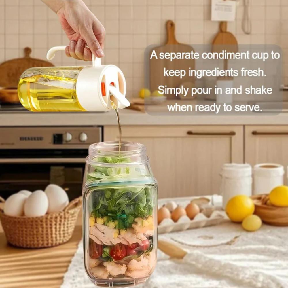 Leakproof Salad Jar with Dressing Cup, leak resistant salad container for daily office meal storage in Pakistan