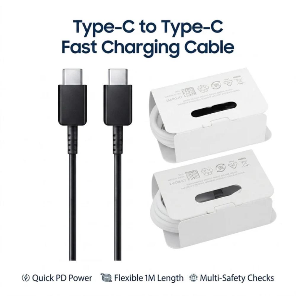Type-C to Type-C Fast Charging Cable, quick charging cable for mobile phones in Pakistan