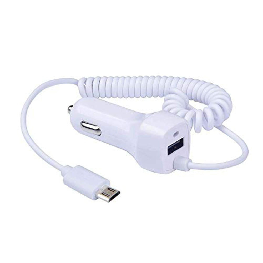 USB car charger with stretchable micro USB cable for fast charging in car