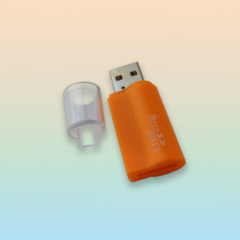 USB 2.0 micro SD card reader showing memory card slot