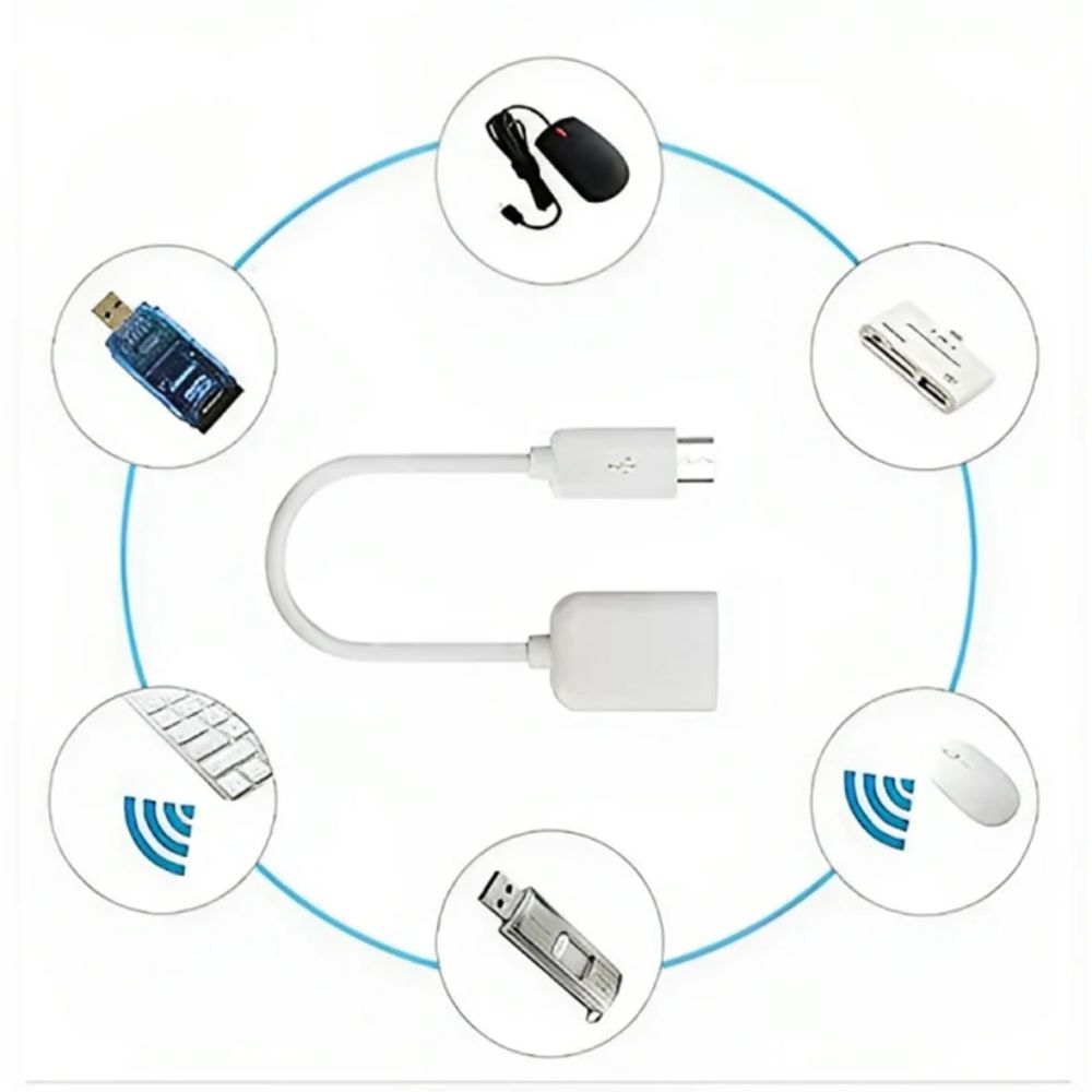 USB OTG Cable for Android Mobile Phones, compact cable for data transfer and device connection in Pakistan