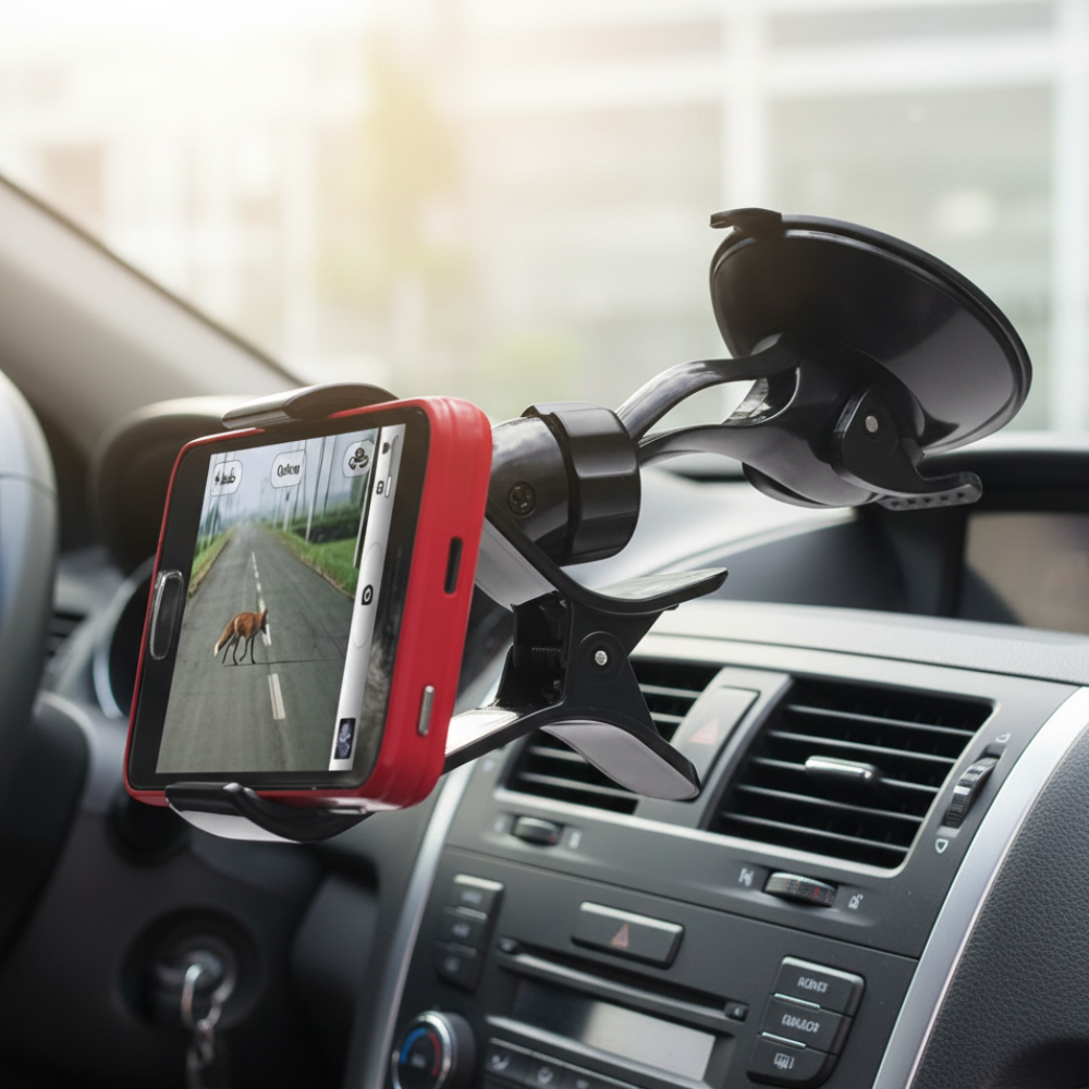 Universal car phone mount holder compatible with Android and iPhone